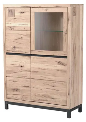 Produktbild von MASSIVMOEBEL24.DE Highboard Wildeiche 103x40x148 bianco geölt VILLANDERS #205