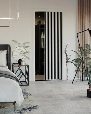 Image de KIER FURNITURE Porte Coulissante Intérieur avec Rail Blanc 96x205x1,6 cm