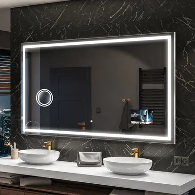 Produktbild von Artforma Badspiegel SMART 170x100 cm - mit LED Beleuchtung - LED Farbe Kaltweiß 7000K - Individuell Nach Maß - Beleuchtet Wandspiegel Lichtspiegel Badezimmerspiegel | Lichtschalter: Touch Schalter |SLED049