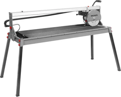 A tile and stone cutting machine on a white background.