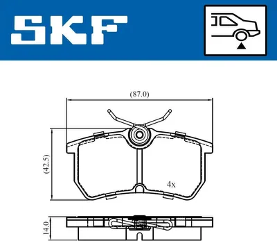 Produktbild von SKF Bremsbeläge Satz Hinten Bremsklötze für FORD Fiesta Mk6 Schrägheck (JA8, JR8) VKBP 90730