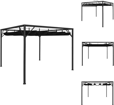 Produktbild von vidaXL Gartenpavillon mit ausziehbarem Dach 3×3 m Anthrazit -  Pavillons & Partyzelte