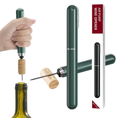 Druckluft-Korkenzieher aus Edelstahl, grün, professionell