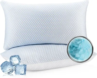 Produktbild von Memory Foam Kissen Set, 2 Stück, 40 x 80 cm, kühlend, antibakteriell, für Seiten- und Rückenschläfer