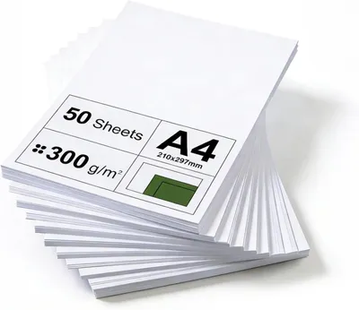 Imagen del producto de Cartulina A4, color blanco, 300 g/m², 50 hojas, para scrapbooking