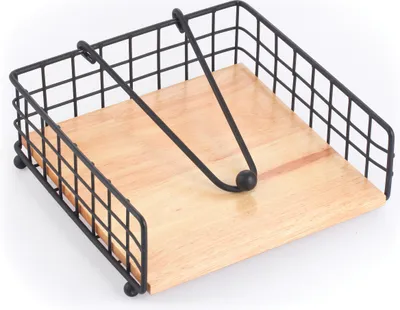 Produktbild von Serviettenhalter Holz Serviettenablage Serviettenständer mit Beschwerer Bambus