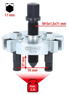 Produktbild von KS Tools 150.3130, Abzieher mit Gleitbacken, Stahl, 1 Stück(e), 900 g