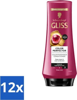 Produktbild von Gliss Hair Repair Conditioner für Farberhalt und Glanz - 200 ml - Vorteilspack - 12 Stücke