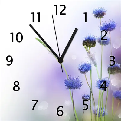 Produktbild von Wallario Design Wanduhr Abstrakte lila Blume aus Echtglas, Größe 30 x 30 cm