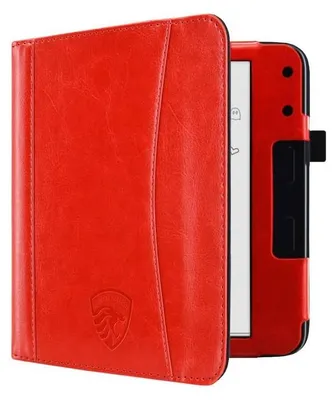 Produktbild von Dutch Shield - Luxe strap Case Hülle für das Tolino Vision Color Ebook - Klapphülle Ereader Schutzhülle Cover Rot