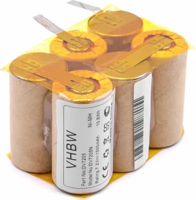 Produktbild von vhbw Akku kompatibel mit Black & Decker DV7205N, DV7205 Staubsauger (1500 mAh, 7,2 V, NiMH)
