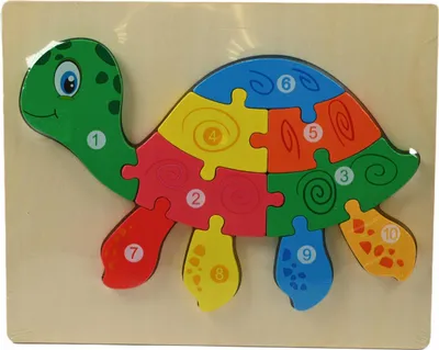 Produktbild von Holzpuzzle Kinder Steckpuzzle 10 Teile - Buntes Lernspielzeug zur Förderung der Motorik