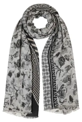 Immagine prodotto di Sciarpa lunga da donna Guess, leggera e fantasia, con seta