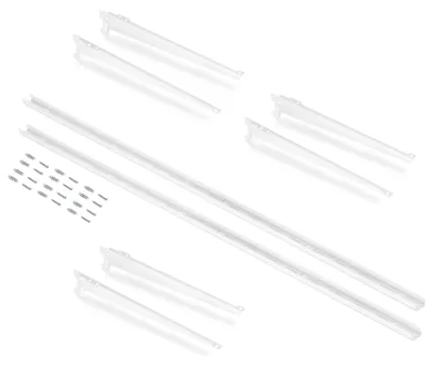 Produktbild von Emuca Set aus set für 3 Regale mit Konsolen und Wandhalterungen Jagmet, Länge 280mm, Stahl, Weiß lackiert