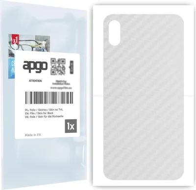 Produktbild von apgo Rückseite Schutzfolie für Apple iPhone XS Max -  Hinten Schutzfolie Carbon Transparent (durchsichtig), Rückseite Folie schützt vor Kratzern und Fingerabdrücken