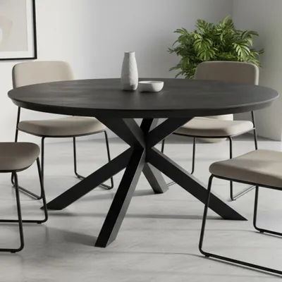 Produktbild von riess-ambiente Runder Outdoor Esstisch GALAXY 120cm anthrazit Keramik Aluminium Gartentisch Esszimmertisch Konferenztisch