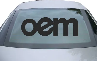 Produktbild von Indigos UG - Aufkleber Heckscheibe & Motorklappe DE2116 - schwarz - 600x200 mm - OEM - Auto Scheiben Fenster Heckklappe Tuning Racing JDM - Die cut