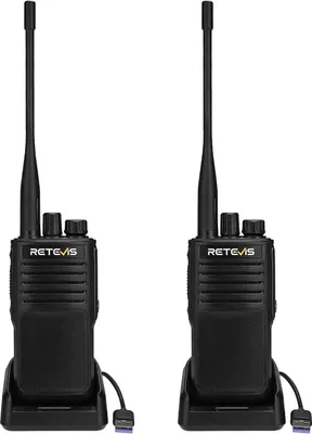 Immagine prodotto di Retevis P62 Radio a lungo raggio, impermeabile IP68, doppia banda, allarme uomo a terra, set radio ricaricabile da 2500 mAh per la sicurezza Nero, 2x