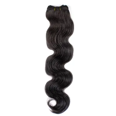 Immagine prodotto di hair2heart bacchette di capelli umani per cucire le estensioni Wavy - 70cm 100g 4/0 marrone medio