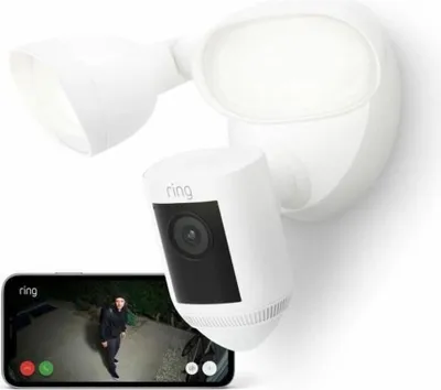 Produktbild von RING Spotlight Cam Pro Netzbetriebene Überwachungskamera – Weiß