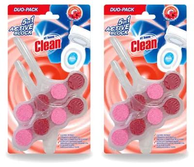 Productafbeelding van 2 x Toiletblok voor thuisgebruik, 5-in-1, Actieve Bloemige Geur - 45 g - Voordeelverpakking - 2 stuks