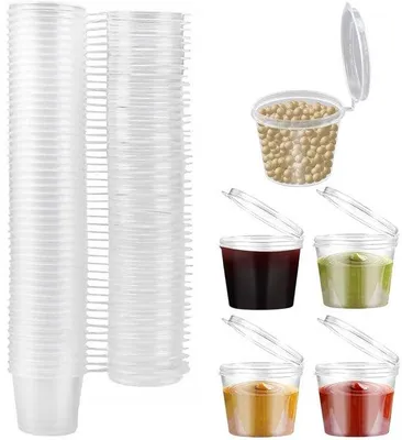 Image de Petits récipients en plastique (50 pièces) pour sauces et trempettes