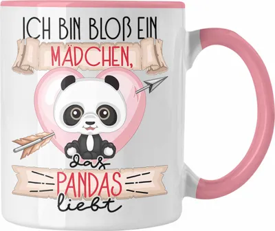 Produktbild von Trendation - Pandas Tasse Geschenk Frauen Ich Bin Bloß Ein Mädchen Das Pandas Liebt Pandaliebhaberin Geschenk Spruch Geburtstag (Rosa)