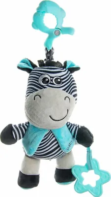 Image de Jouet éducatif en peluche avec clip Baby Mix zebra
