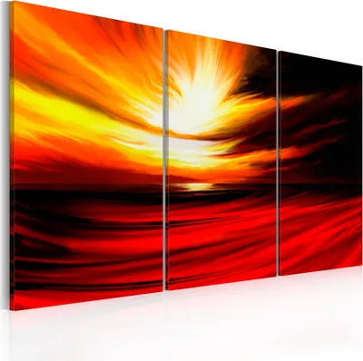 Produktbild von Modernes Wandbild 0108- 4 (120x80) - 3 Teilig Bilder Fotografie auf Vlies Leinwand Foto Bild Dekoration Wand Bilder Kunstdruck Landschaft