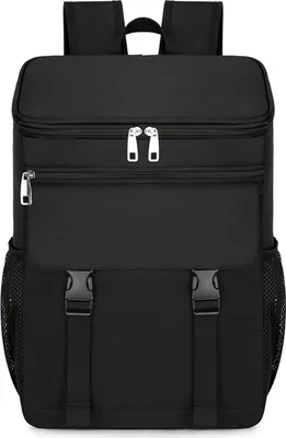 Produktbild von Isolierter Kühlrucksack mit großer Kapazität, wasserdichte Picknick-Kühltasche, Schwarz