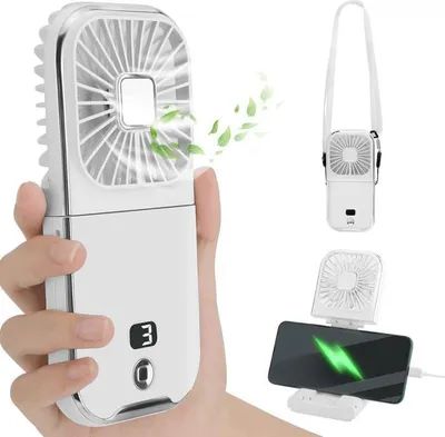 Produktbild von Tragbarer Ventilator, Mini-Ventilator, Handventilator, kleiner 4-stufiger persönlicher Ventilator, Ventilator