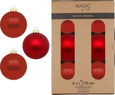 Produktbild von Weihnachtskugeln Glas 10cm 6 Stück - Classic Chianti