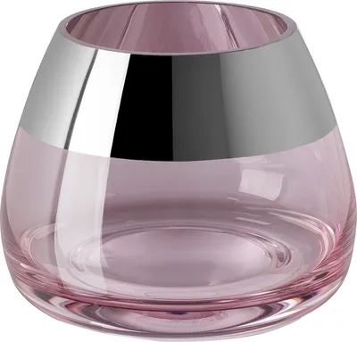 Produktbild von Fink BELLA, Teelichthalter, Glas, Silberfolie, silberfarben, rose, L. 11 cm, B. 11 cm, H. 8.5 cm, D. 11 cm 116125