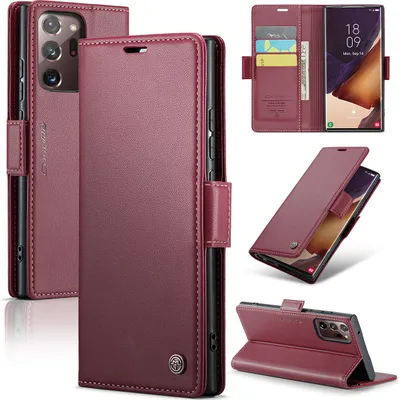 Immagine prodotto di Custodia Galaxy Note 20 Ultra, Custodia in pelle con funzione stand per Samsung Galaxy Note 20 Ultra 5G Rosso