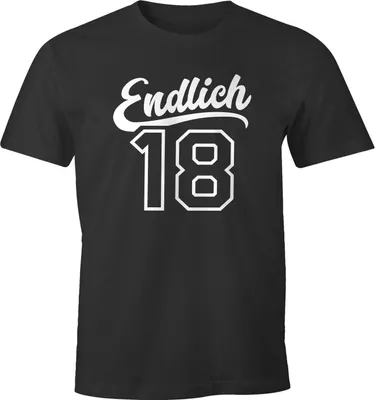 Produktbild von Herren T-Shirt Geburtstag Endlich 18 Geschenk für Männer zur Volljährigkeit MoonWorks® anthrazit XL