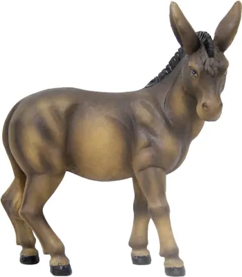 Produktbild von FADEDA Esel  / Höhe:8 cm / handbemalt / detailgetreue Krippen Figuren - Weihnachten Tisch Dekoration Krippe Zubehör
