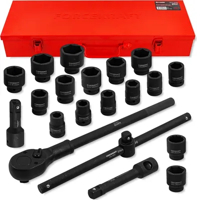 Produktbild von FORCEKRAFT Werkzeugsatz Schlagschraubendreher 3/4" 21-teilig