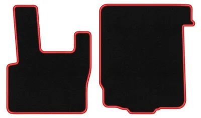 Immagine prodotto di Tappetini in moquette per DAF XF95 1997-2006 (commerciale) – set 4 pezzi, nero/rosso, su misura – Wielganizator CARLUX