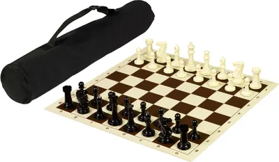 Obrázok produktu pre Šachová súprava Club Supreme v taške (figúrky + rolovacia šachovnica + taška)