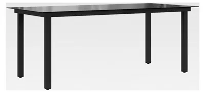 Produktbild von Witterungsbeständiger Gartentisch aus Glas und Aluminium 190x90x74cm Schwarz