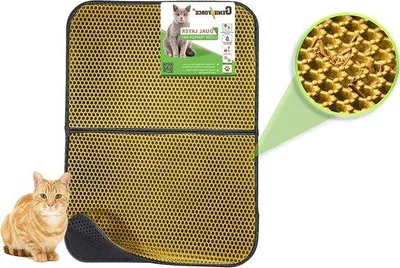 Produktbild von Famanu Katzenmatte Wasserabweisend - Faltbare Honigwabenmatte 75x55 cm