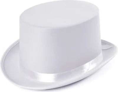 Produktbild von Rubies Zylinder Hut in Weiß mit Satin-Look für Fasching und Kostümpartys