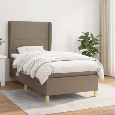 Produktbild von The Living Store Boxspringbett mit Matratze Taupe 90x200 cm Stoff