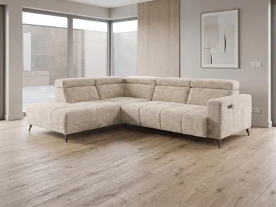 Produktbild von Modernes Ecksofa Velvet mit elektrischer Relaxfunktion | Verstellbare Kopfstützen | Edles Design