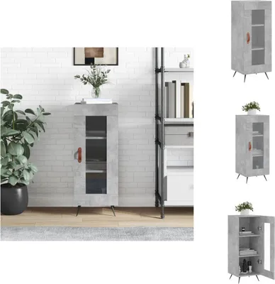 Productafbeelding van vidaXL Dressoir, betonkleur, 34,5 x 34 x 90 cm, houtvezel - Dressoirs