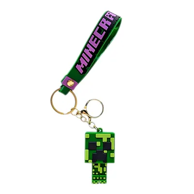 Produktbild von Kinder-Schlüsselanhänger Minecraft Creeper mit Schlaufe und Karabiner