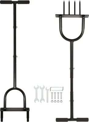 Produktbild von 2-teiliges Rasenbelüfter-Set – 24,5 cm x 1 m – Schwarz