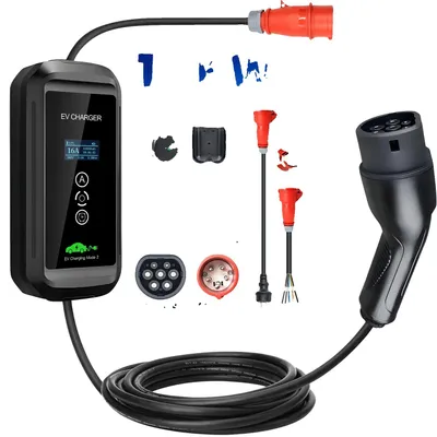 Productafbeelding van Draagbare EV-lader, 11 kW vermogen, type B beveiliging, type 2 connector