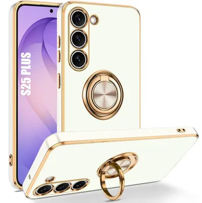 Image de Coque pour Samsung Galaxy S26 Plus, Protection Silicone Antichoc Anti-Rayures avec Anneau - Blanc