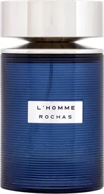 A bottle of Rochas L'Homme Eau de Toilette for men.